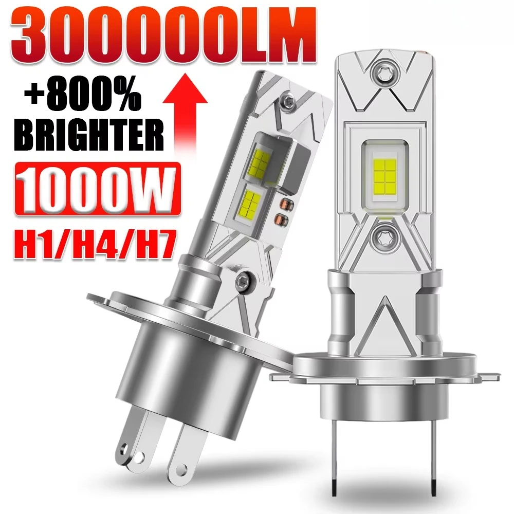 Faros LED H1 H7 H4 1000W Super Bright 9003 HB2 Car Bulbs H7 Canbus Mini LED Headlights 6000K 12V