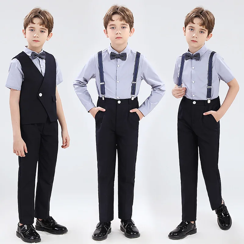 

Spring Summer Suits For Kids Boys 1-14 Years Boy Suits Outfits Set Teen Boy Performance Costume Suit Set Black Suit For Children