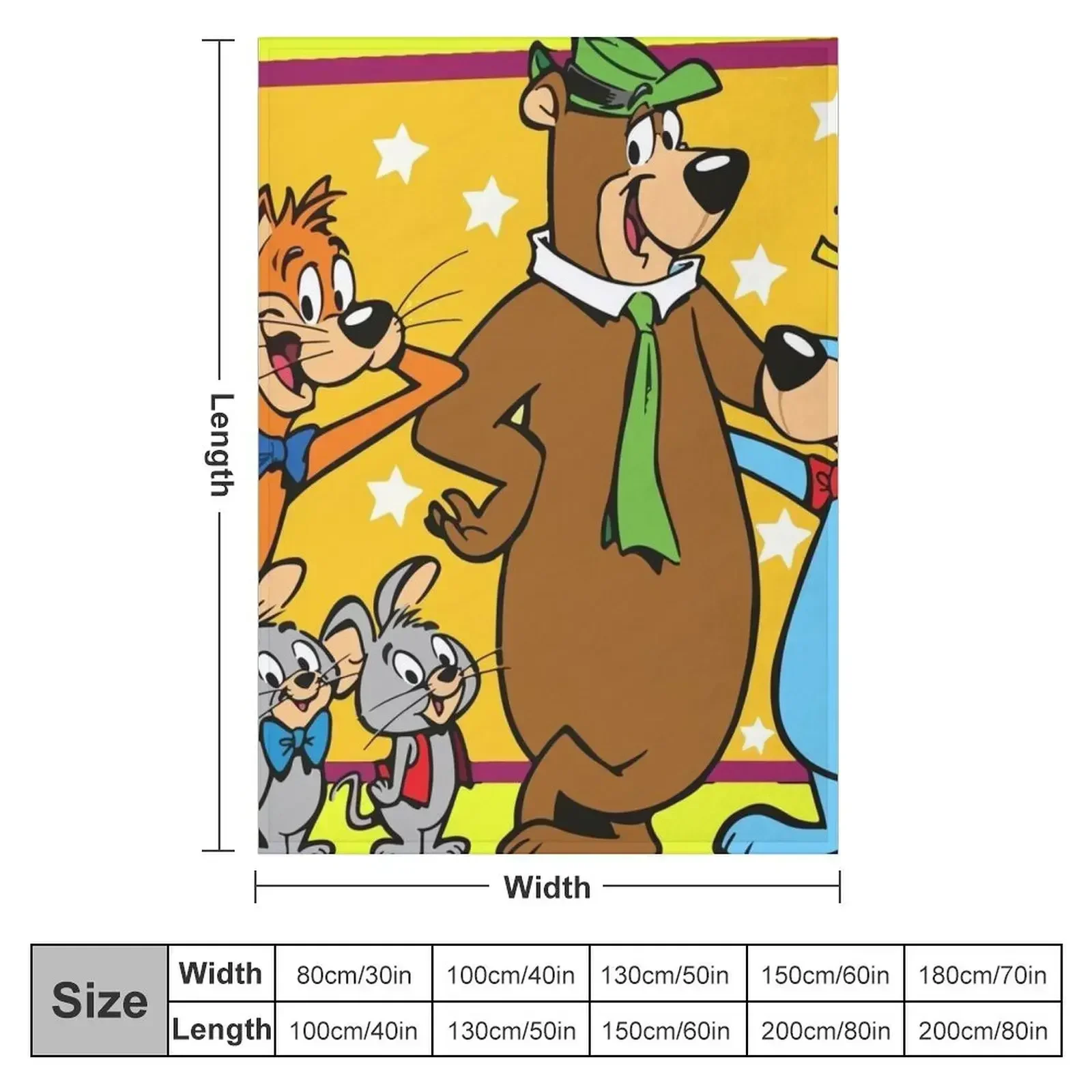 huckleberry hound and friends Throw Blanket couch cozy soft plush fuzzy picnic outdoor blanket