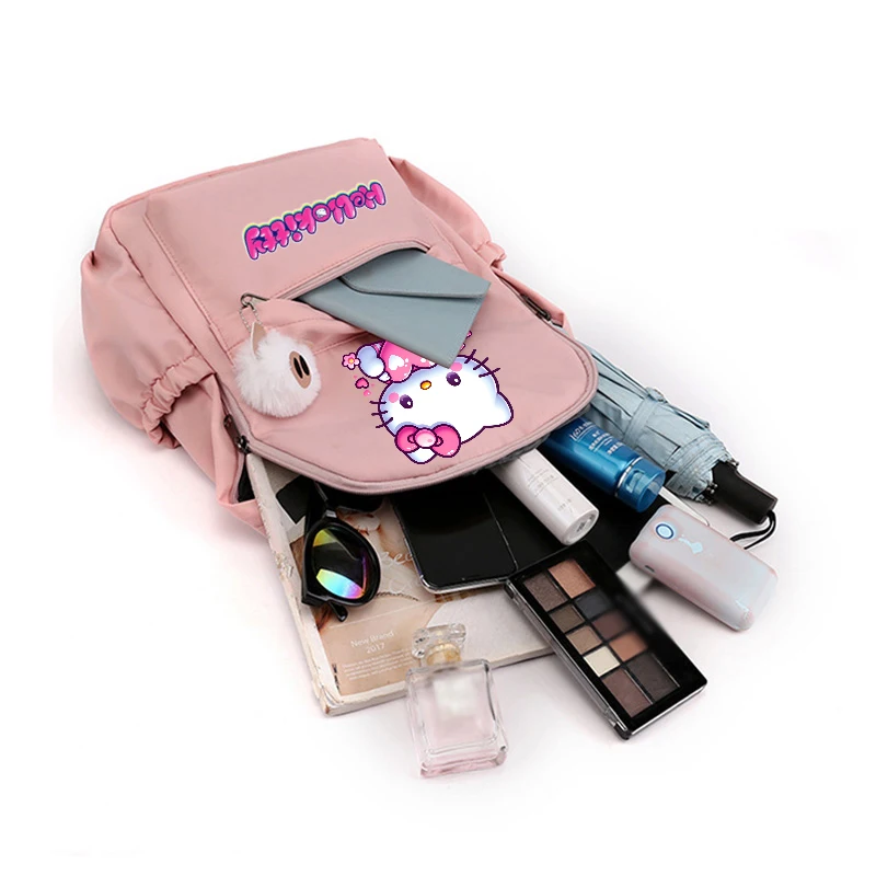 Interrupteur sac à dos Hello Kitty pour fille et garçon, sac à dos décontracté pour la rentrée scolaire, sac à dos pour enfants, jouet cadeau d'anniversaire pour enfants