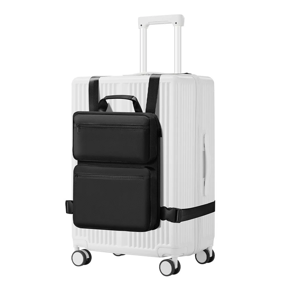 Adjustable Straps Boarding Case Hanging Bag Large Capacity Removable Suitcase Additional Handbag Expansion with PU Handle