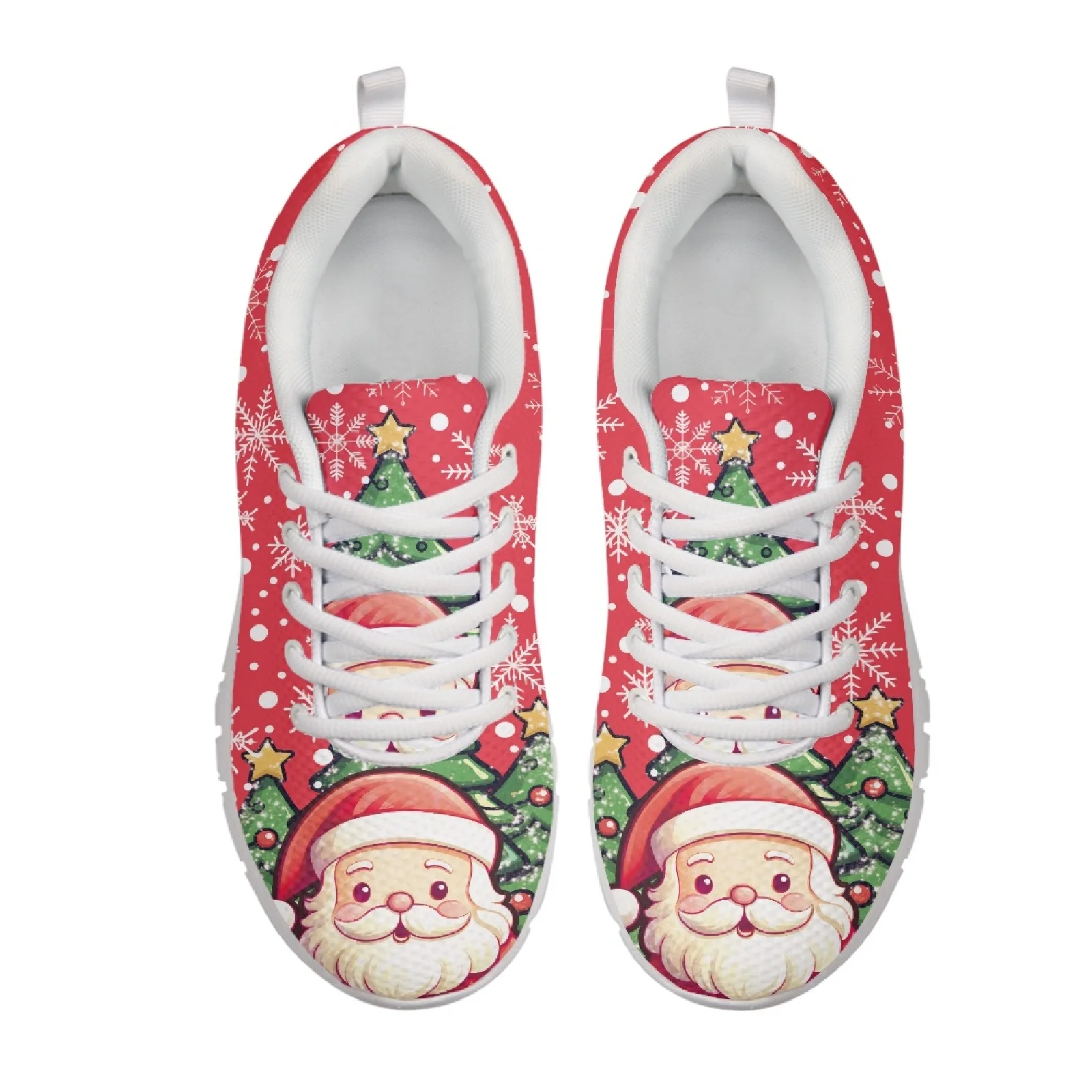 Coloranimal Christmas Santa Mesh & EVA Sole Sneakers for Women Lightweight Work Shoes for Mens 2026 New