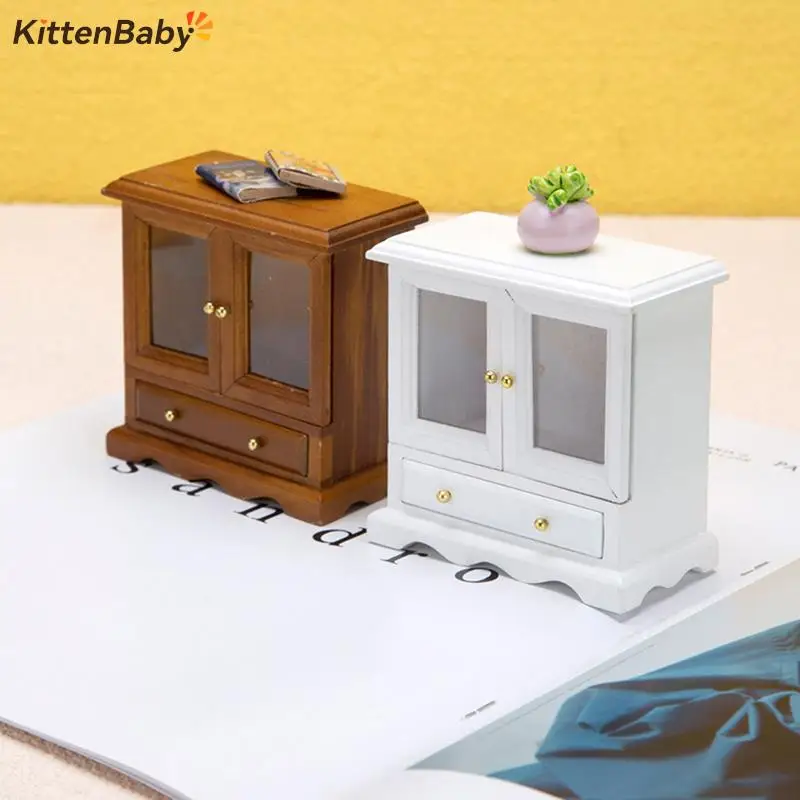 

1/12 Miniature Dollhouse Display Cupboard Doll House Cabinet Showcase Dollhouse Furniture Decoration Accessories