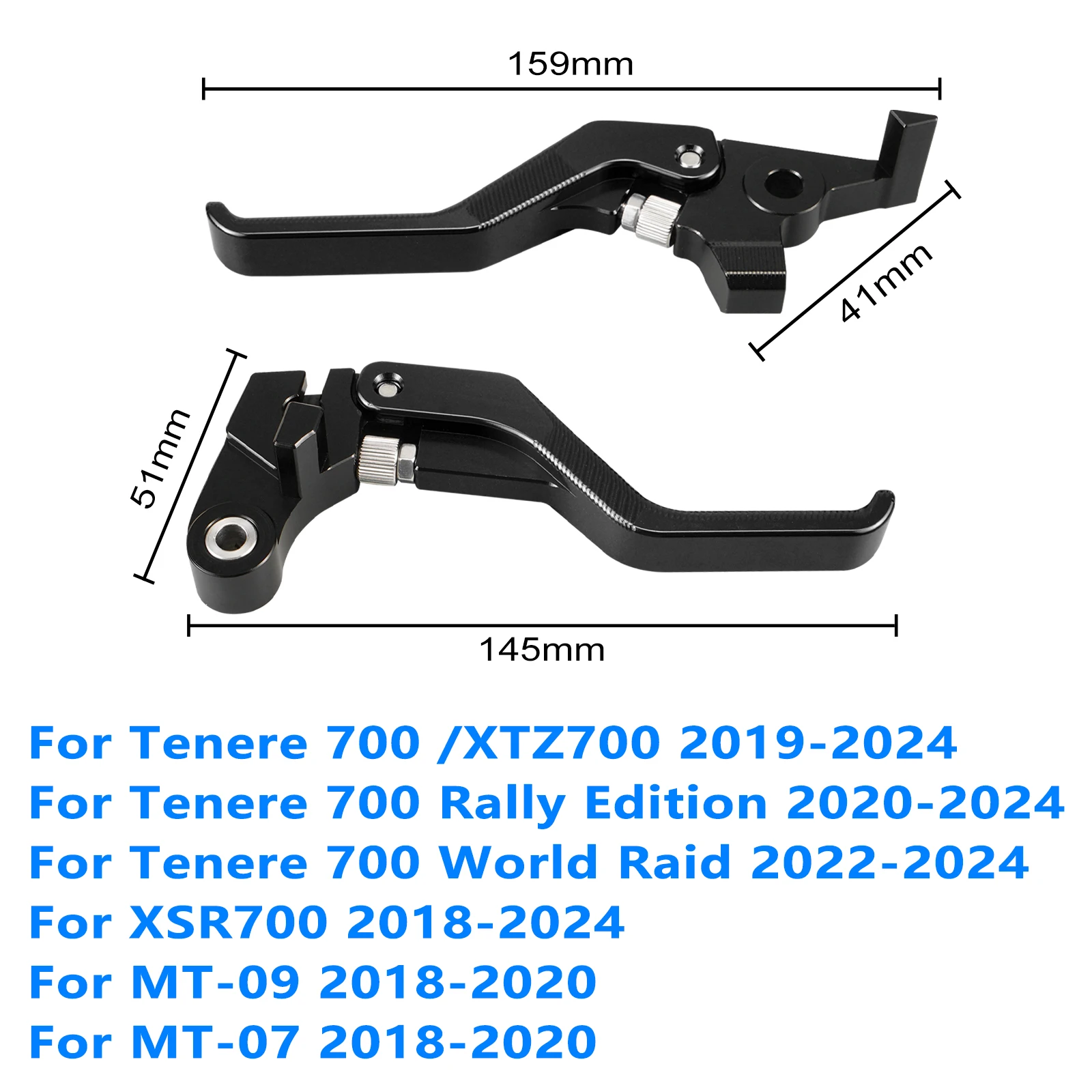 For 2018-2020 Yamaha MT-07 MT-09 MT07 MT09 Shorty Brake Lever Clutch Levers for Yamaha Tenere 700/Rally Edition 2019 2020-2024