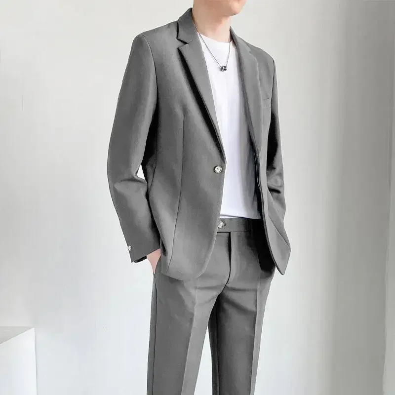 

H212 Casual suit, Korean style trendy business formal suit, tailored groom suit