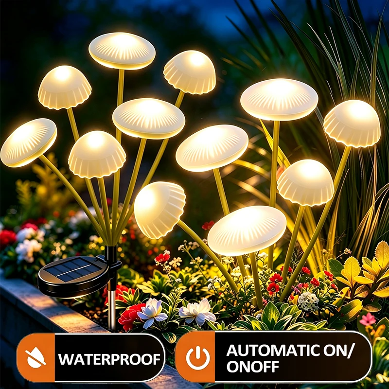 LED Solar Jellyfish Lights Waterproof Outdoor Landscape Lawn Lights for Courtyard Pathway Patio Decoration