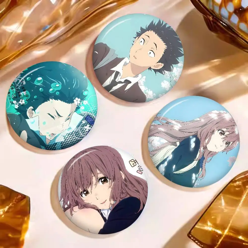 Anime A Silent Voice Photo Brooches Creative Round Badge Gifts Pins 32/44/58mm