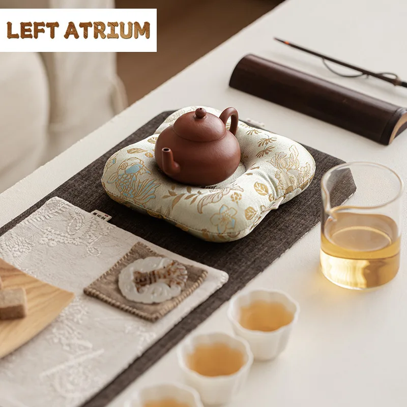 Cotton Fabric Linen Pot Bearing Holder Zisha Pot Holder Dry Soaking Table Tea Tray Coasters Puer Tea Ceremony Supplies Craft