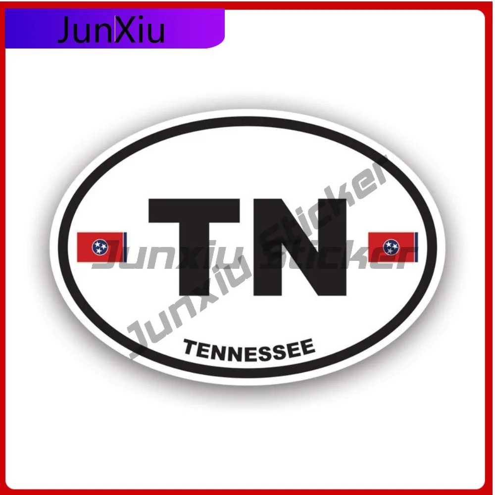 

Tennessee Flag Oval Scratch Resistant Weather Resistant Anime Style For Helmet Truck Car Window Removable No Residue Decoration