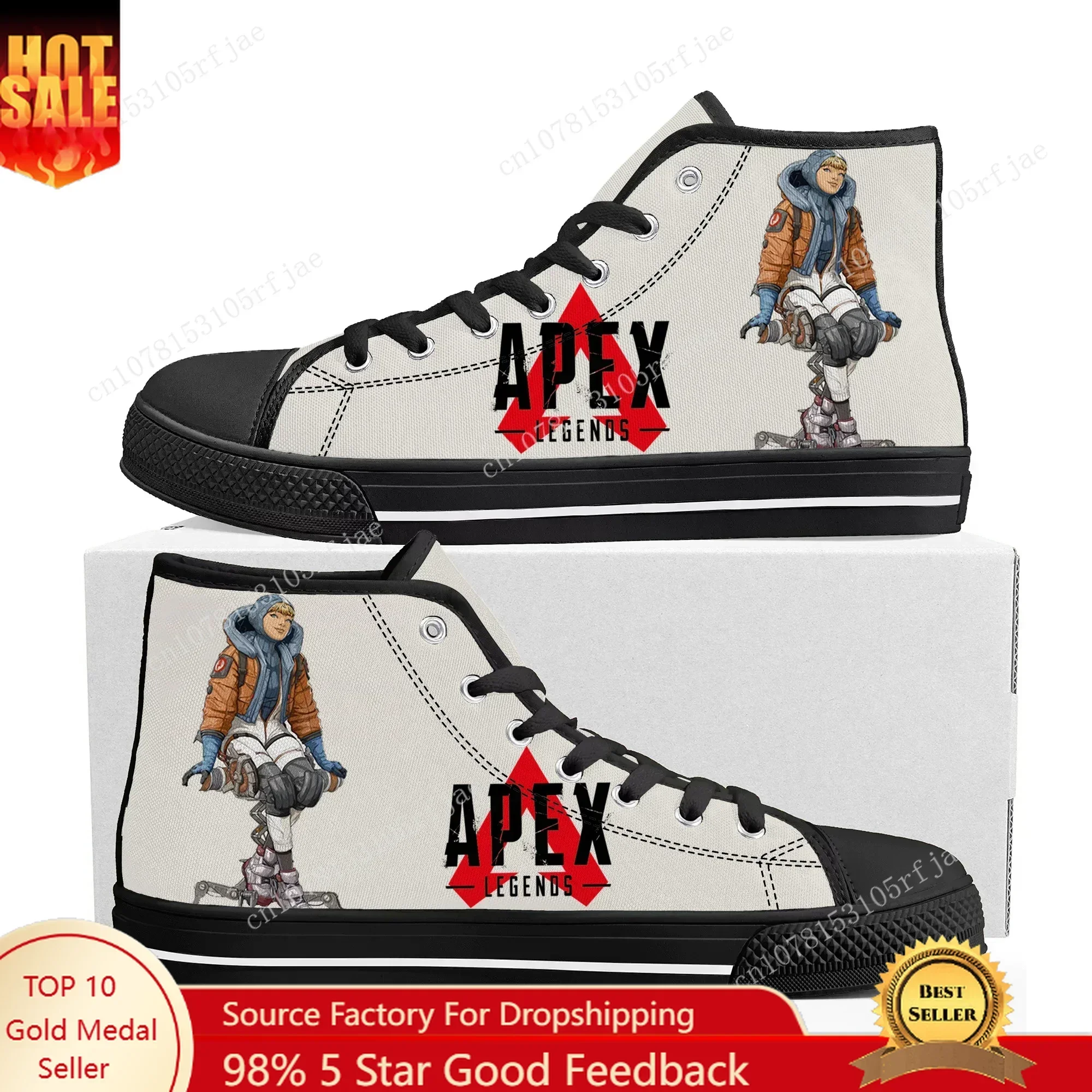 Apex Legends Wattson Zapatillas altas para hombre, mujer, adolescente, zapatillas de lona de alta calidad, zapatos deportivos versátiles y modernos