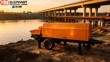 NEW Construction Mini Diesel Concrete Pump Trailer With High Capacity 8M/H 25m Vertical Reach & Short Turning Radius