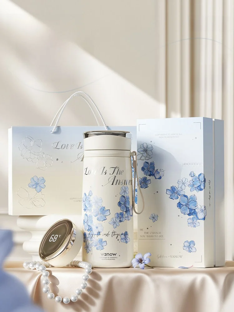 Taza de Cerámica Aislada Vanow para Té y Agua, para Mujer, Nueva 2026, Inteligente, Portátil, Regalo de Cumpleaños, Alto Valo...
