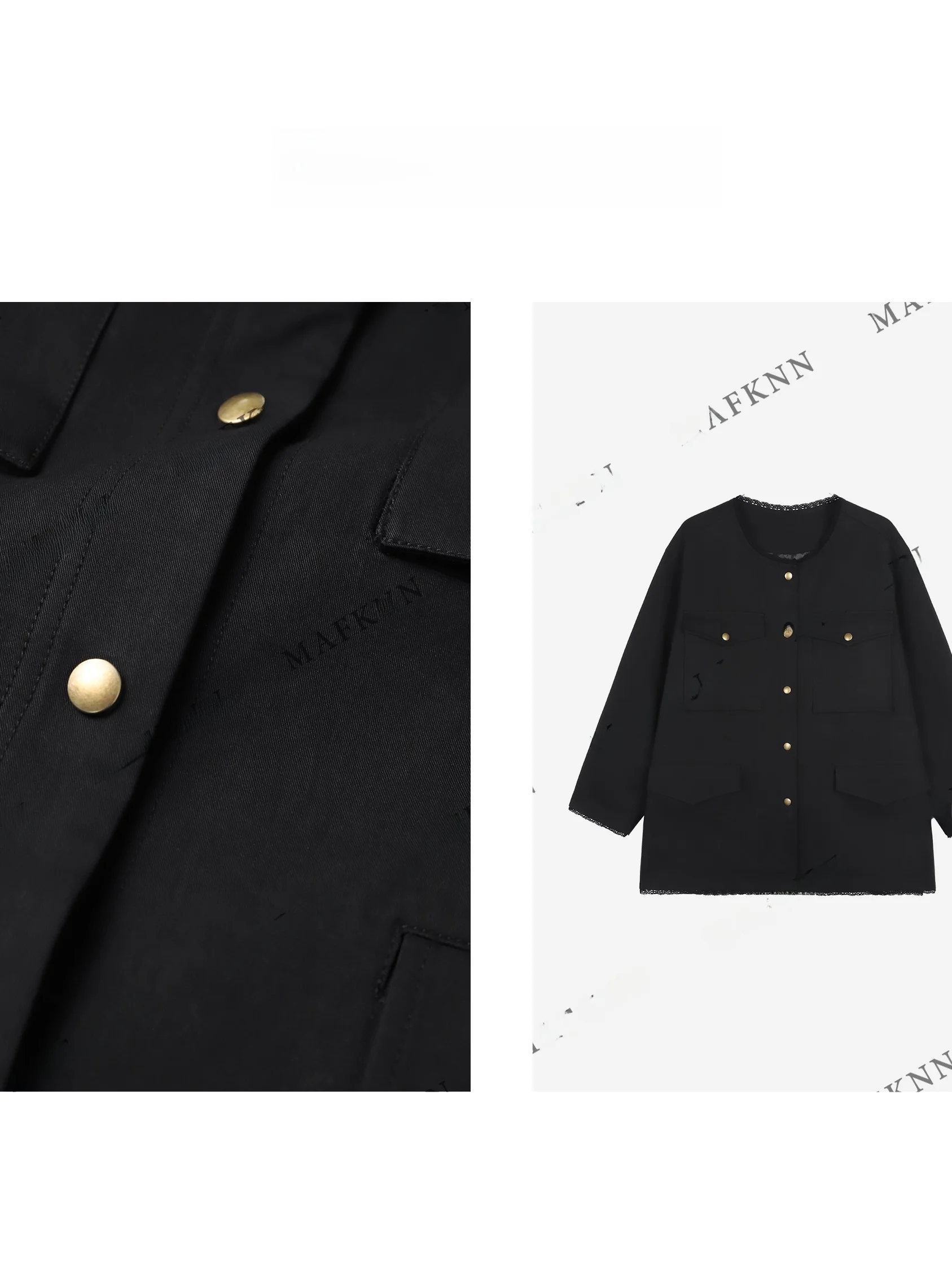 

Повседневное легкое универсальное пальто свободного кроя с круглым вырезом и пуговицами для женщин, хлопковое, с длинными рукавами, средней длины