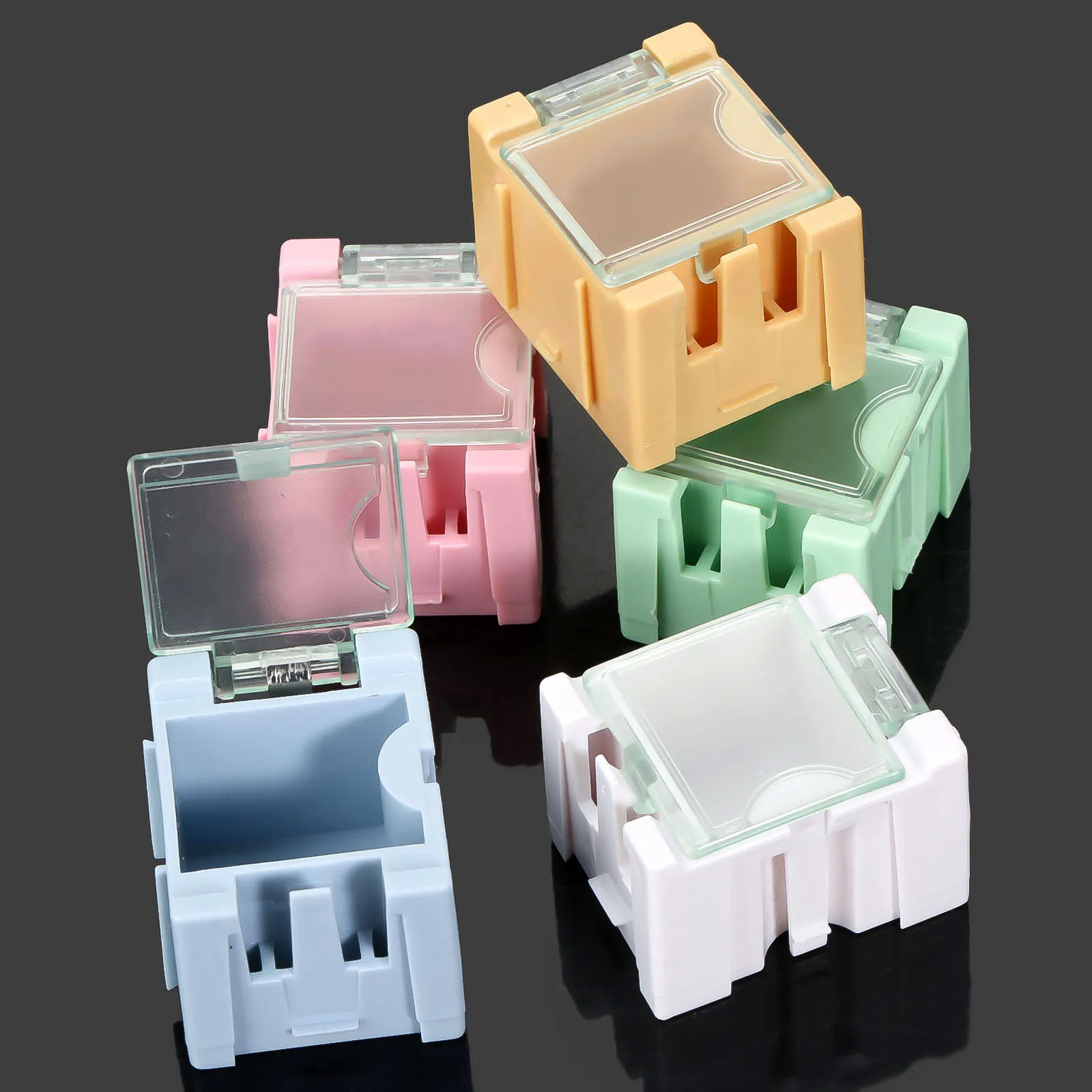 10 Pcs Electronic Component Part Case Laboratory SMT SMD Container Box Electronic Components Mini Storage Case Anti-static