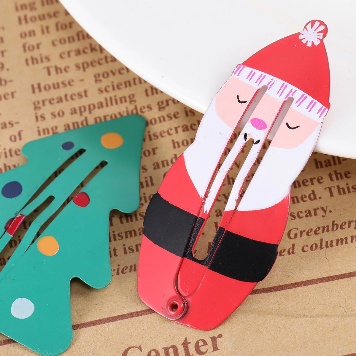 

8Pcs Christmas Hair Clips Barrettes Set Red Santa Claus Green Christmas Tree White Blue Snowman Hair Accessories for Kids Girls