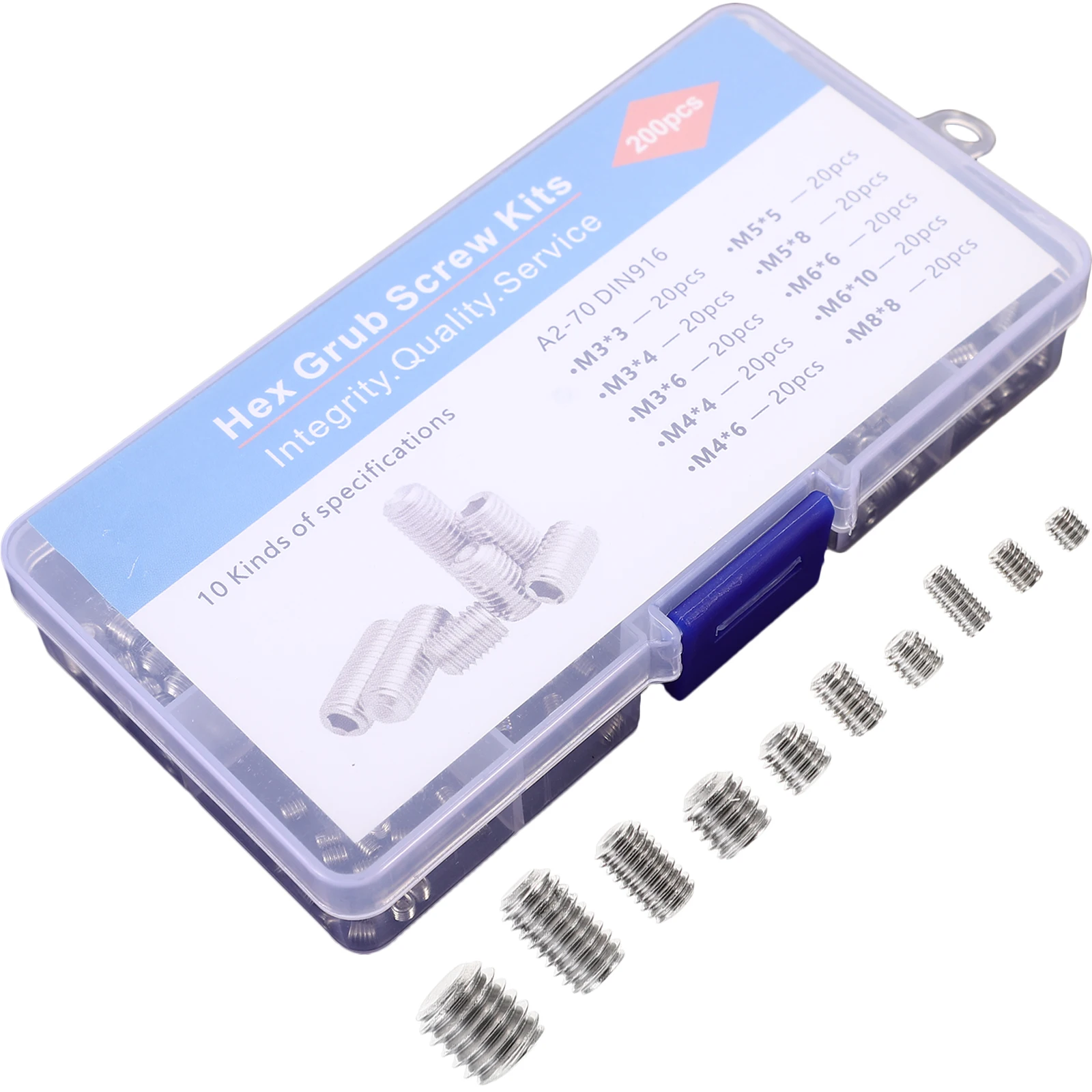 

1 set Hexagon Socket Set Screw Assortment Kit Headless Grub Screw for Fixtures Door H les Engineering