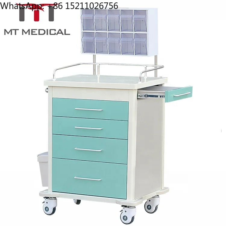 Hospital ABS Emergency Trolley Anaesthesia Cart Hospital Drug Trolley Nursing Trolley