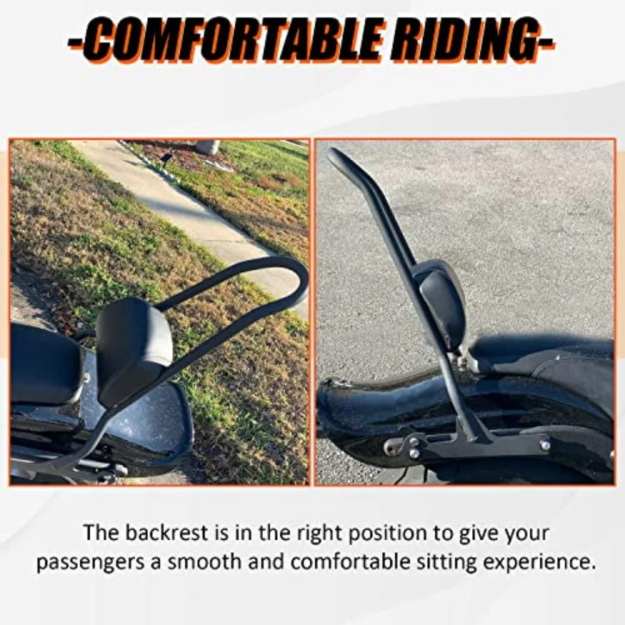 وسادة مسند ظهر سيسي بار قابلة للفصل للدراجة النارية لـ 20062017 Harley Davidson Fatboy Fat Boy LO FLSTF Softail FXST FLST CVO Rear Pa #6