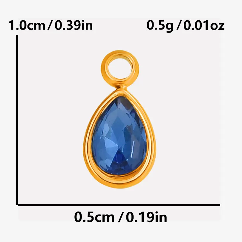 Geometrie Wassertropfen Anhänger Glänzende Strass Edelstahl Basis Wasserdichte Charms Für Schmuck Machen Liefert DIY Armband – Detail 1