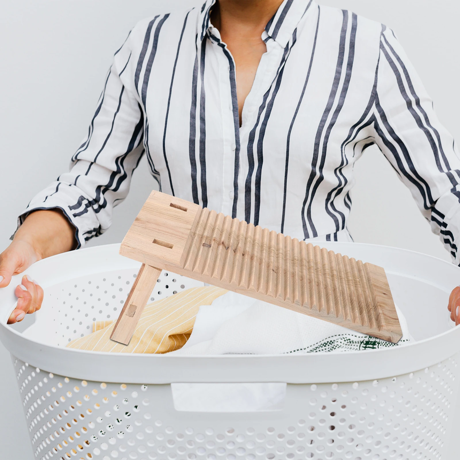 

Solid Wood Washboard 50x20cm Thick 2.5cm Durable Anti-Slip Laundry Board Hand Washing Clothes Clean Cloth Home Use