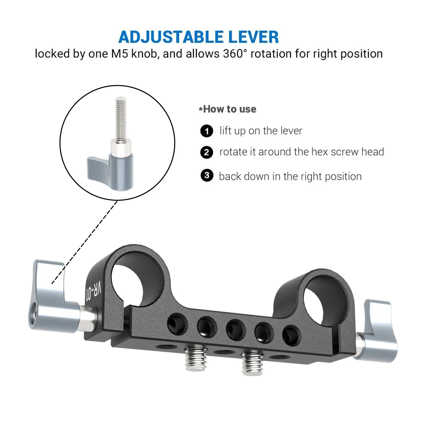 ZGCINE VR-01 VR-02 VR-Kit V Mount Battery Plate W/ Rod Clamp standard V Lock battery plate adapter With 15mm Rod Clamp