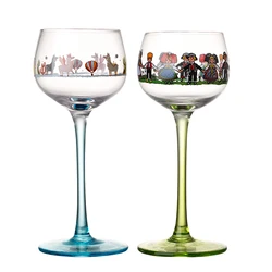 Alsace Style Little People Goblet Wine Glasses Home Decor Wine Glass Suitable For Birthday Christmas And Wedding Gifts  6(fl.oz)