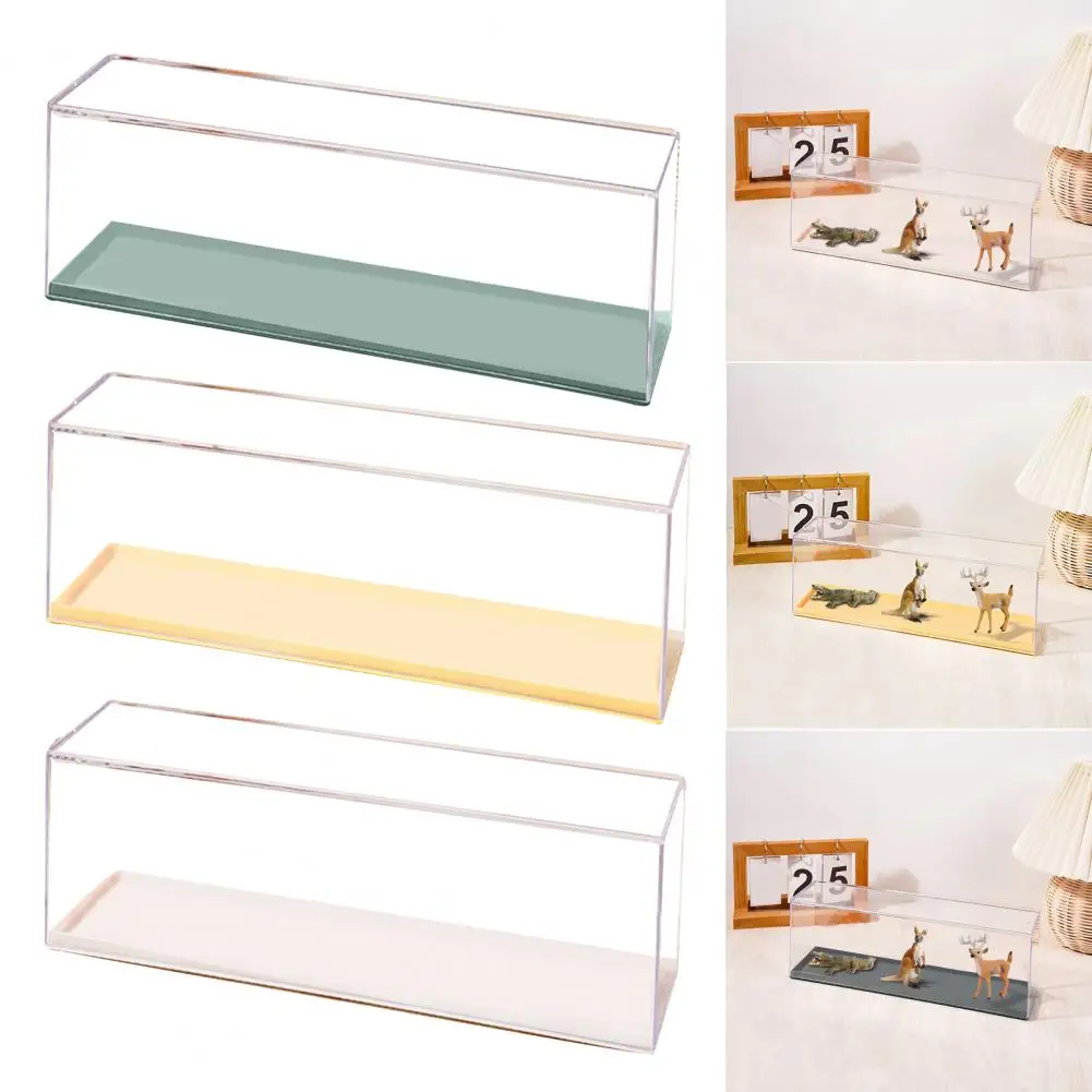 صندوق تخزين بفتحة للبطاقات، حافظة عرض بلاستيكية شفافة للحيوانات الأليفة لشخصيات البناء القابلة للتجميع