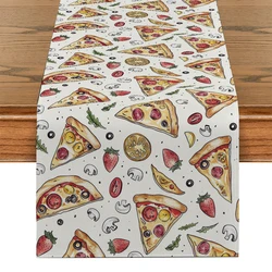 Colorful Table Runner Gourmet Pizza Table Runner Suitable For Kitchen Dining Room Living Room Dresser Table Decoration