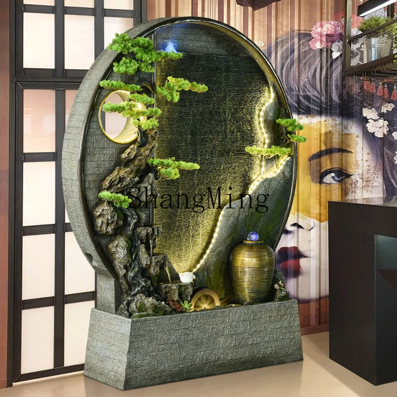 SM high-grade rockery flowing water fountain ornament watercurtain wall screencourtyard fish pond decorative landscape