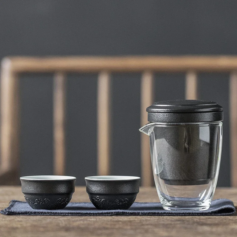 Ceramic Kung Fu Tea Set Portable Glass Travel Making Equipment Teapot Teacup Accessories Home Teaware Sets