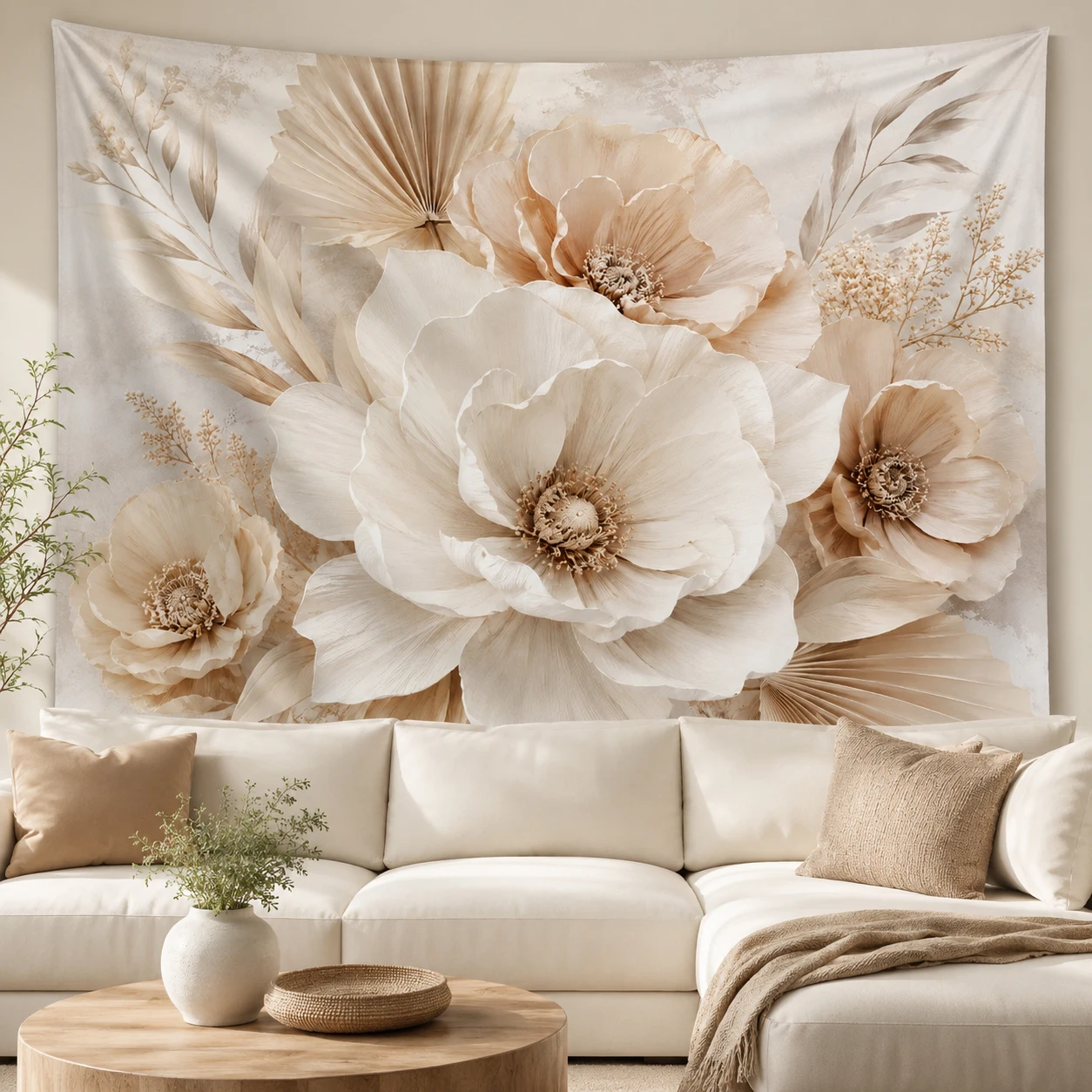 Ins Style Flower Wall Tapestry Cute Room Decor Aesthetic Polyester Tapestries for College Dorm Bedroom Background Cloth