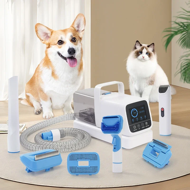 6 in 1 Pet Grooming Vacuum Cleaner Pet Multi-function Electric Hair Trimmer With Vacuum Suction Dog Cat Trimmer Brush