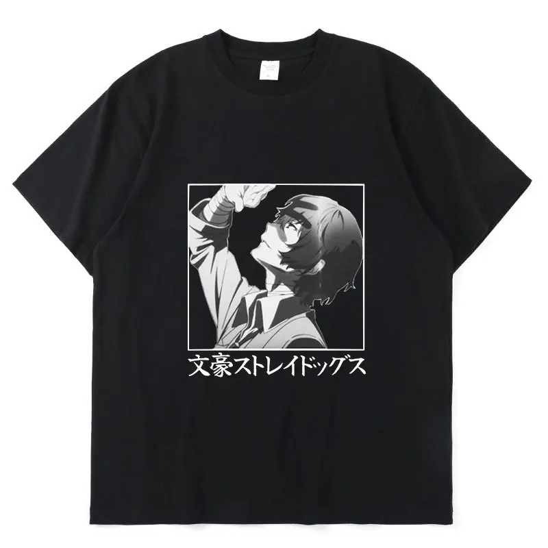 Anime Bungo Stray Dogs Dazai Osamu Man/Women Harajuku T-shirt Round Neck Short Sleeve Casual Unisex Streetwear COTTON Tee Top