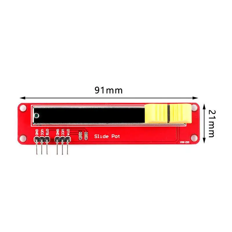 1 ชิ้นสีแดง 10 พัน Linear Potentiometer สไลด์โมดูลอะนาล็อกเซนเซอร์ 3.3 โวลต์ - 5 โวลต์ Dual Output สําหรับ Arduino MCU ARM Electronics โมดูล