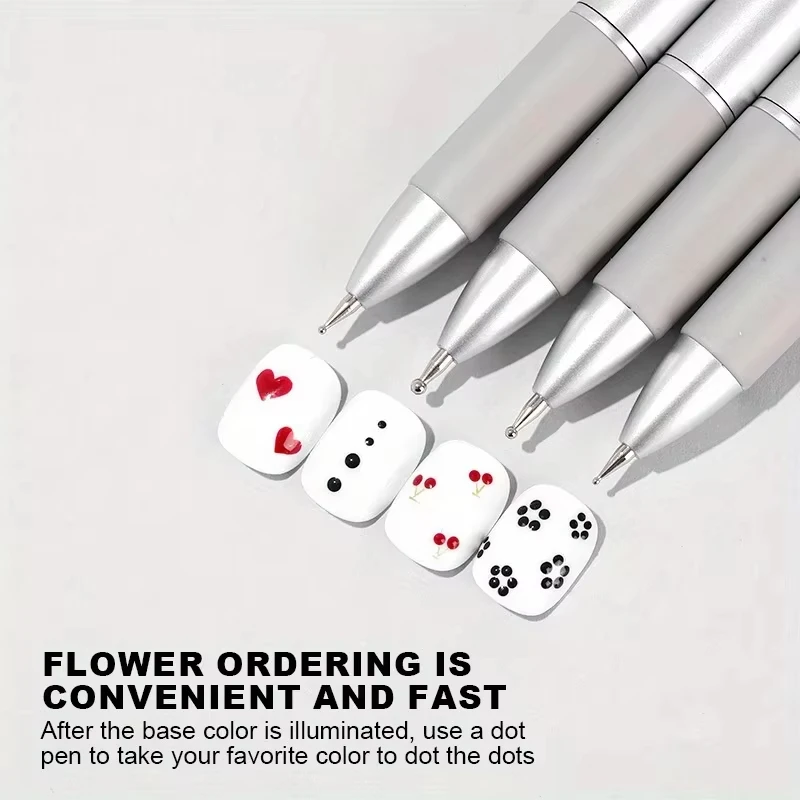 Nail Dotting Pen 5 in 1 Nail Art Tip Dot Paint Ballpoint Pen Design Nail Drill Point Nail Point Drill Pen Dot Drawing Home Salon
