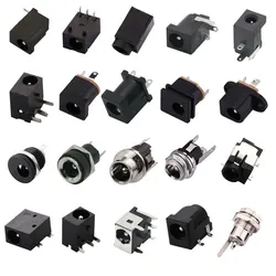 10PCS DC Connectors 5.5x2.1mm 3.5x1.3mm DC Power Female Jack Socket Nut Panel Mount DC Power Adapter Connector DC-005C/022B/25M