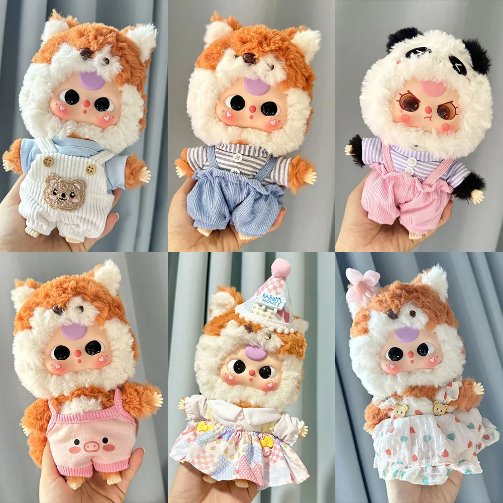 20CM Cotton Doll for labubu for baby three V3 Rompers Cartoon Plush Doll Replacement Outfit Playing House Accessories Clothes