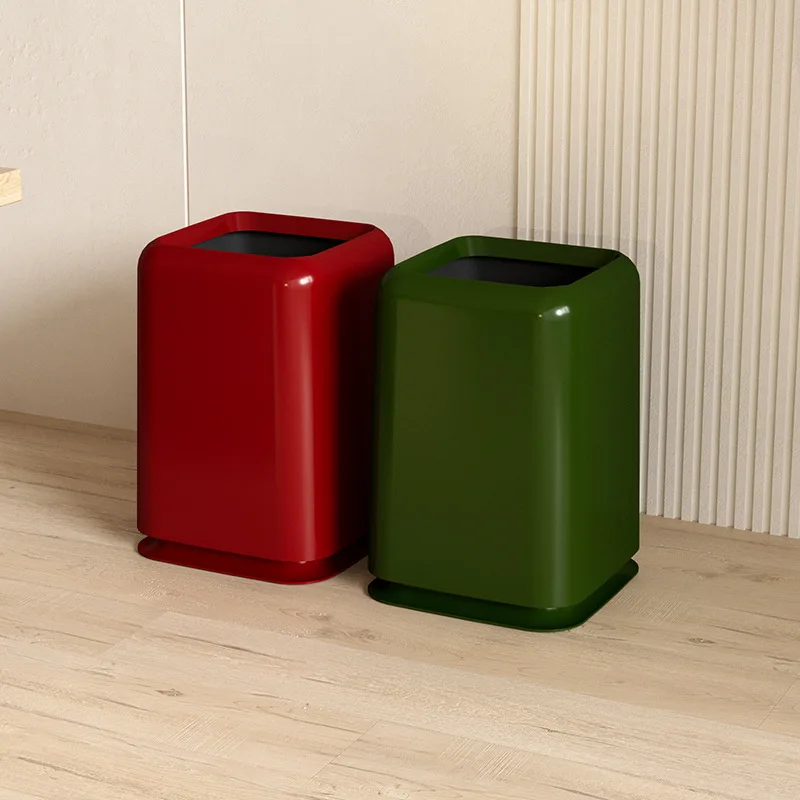 Lixeira dos desenhos animados do agregado familiar sala de estar quarto quadrado alto valor com capa banheiro dupla camada cesta papel