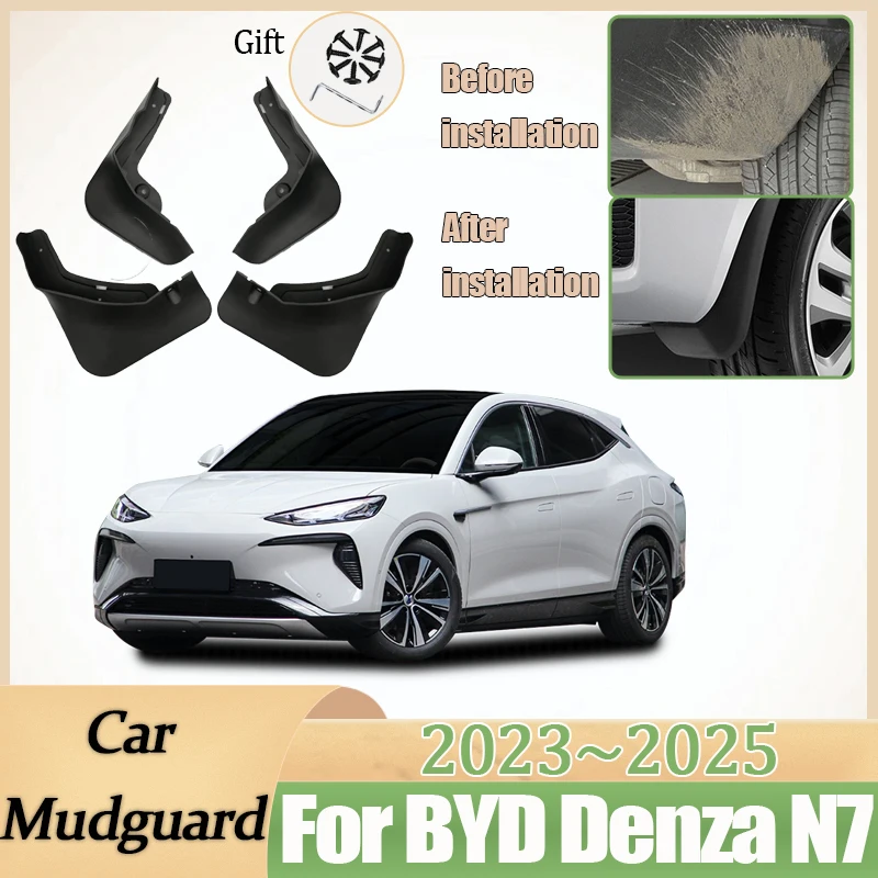 

4PCS Car Mud Flaps For BYD Denza N7 2023 2024 2025 Auto Fenders Mudguards Mudflaps Splash Guards Front Rear Wheel Accessories