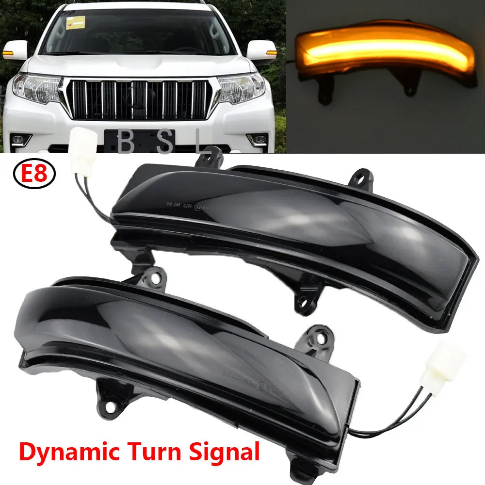 

For Toyota Land Cruiser Prado FJ150 FJ200 Dynamic LED Side Mirror Blinker Light Turn Signal Lamp Modification Accessories