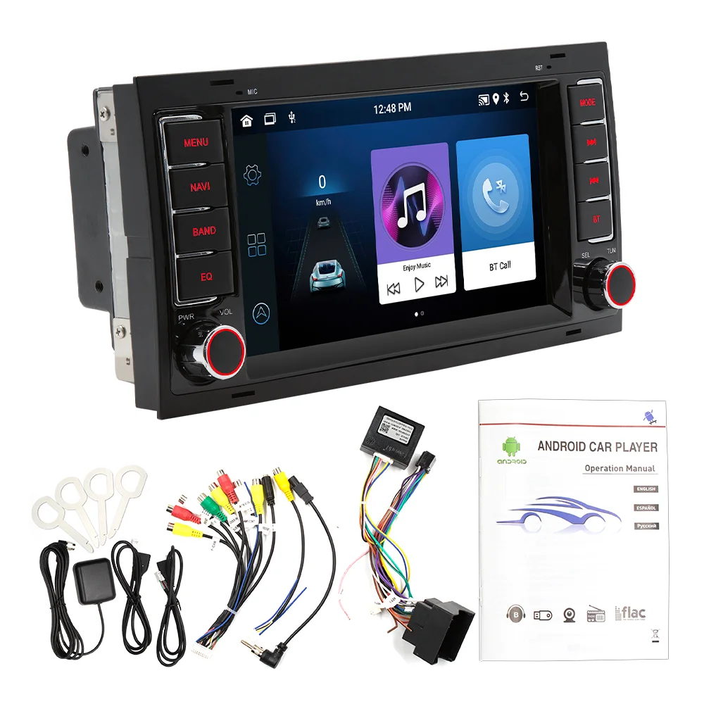 BQCC 7 inch Android 13 Octa core GPS Navigation WIFI 4G Car Radio Mirrorlink Carplay Car Stereo for Volkswagen Touareg 2004-2010