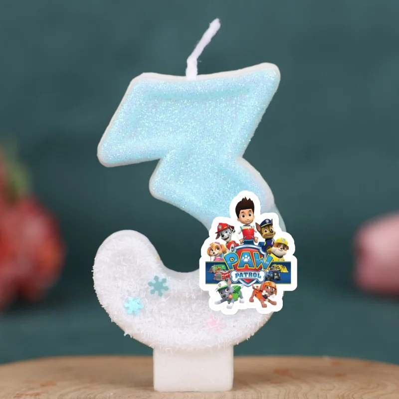 Cartoon Paw Patrol Thema Kerze 0-9 Nummer Geburtstag Kuchen Jahrestag Party Baby Dusche Kerzen Szene Dekoration Lieferungen – Detail 3