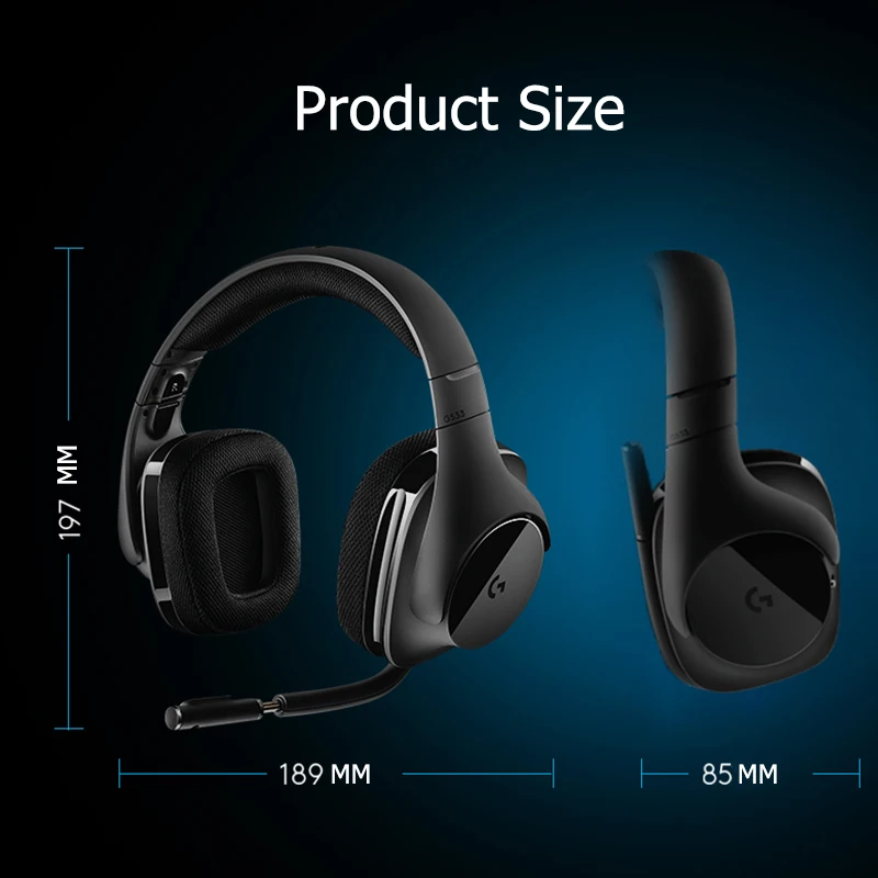 Logitech G533 WIRELESS DTS 7.1 SURROUND Stereoscopic GAMING HEADSET Wear a microphone Suitable for computer gaming players