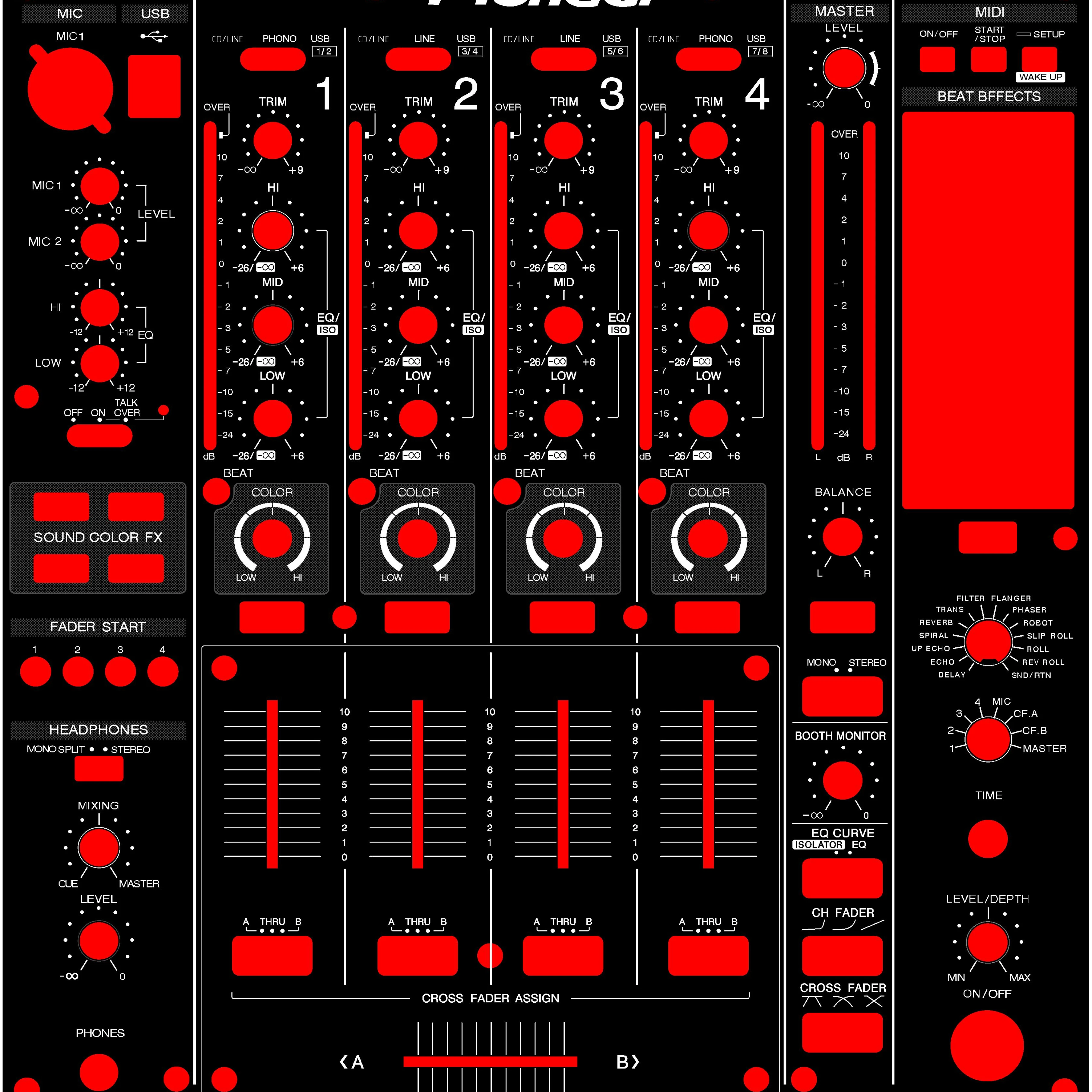 DJM850 panel mixer DJ film protection paste black original color PVC material spot