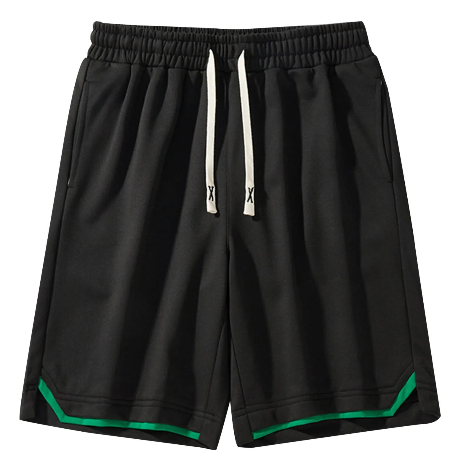 Male High Quality Oversized Pure Color Simple And Versatile Soft Drawstring Shorts Summer Casual Sports Five Length Pants