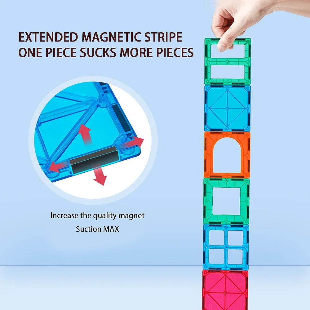 32/48/60PCS Kleur Venster Magnetische Vel Kinderen Educatief Magnetisch Speelgoed Grote Deeltjes Gemonteerd Bouwsteen gift Set DIY