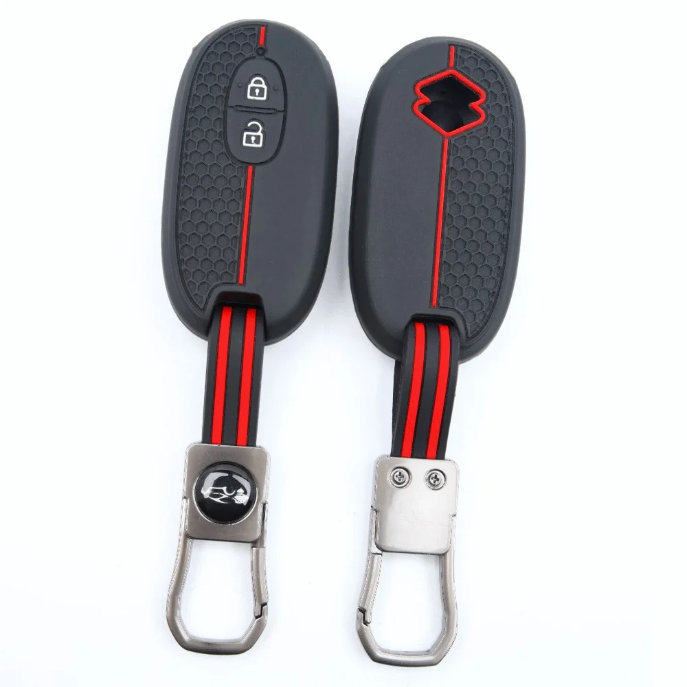 Soft Silicone Key Fob Case For Suzuki Wagon R Every Hustler Palette Solio Alto Lapin Spacia with clasp holder Long Lasting