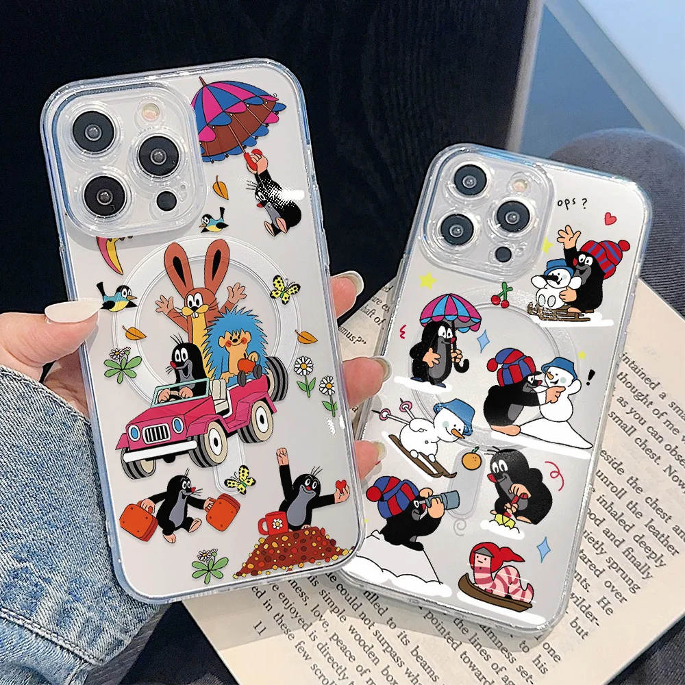 Cute Moles Magnetic Phone Case for Samsung Galaxy S25 S24 S23 S22 S21 S20 FE Edge Plus Ultra 5G Soft Clear TPU Cover