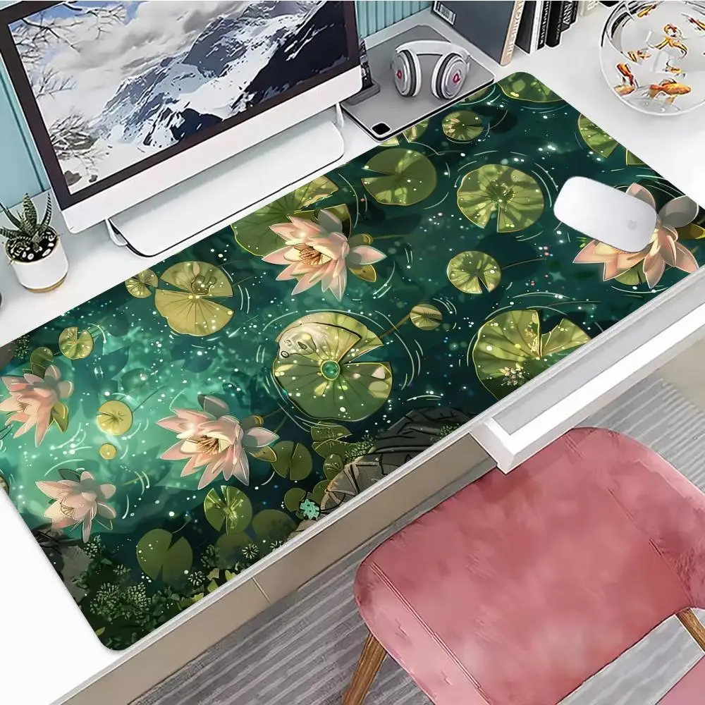 

Pond lotus leaf Mouse mini PC Pad Large keyboard MousePad Gaming Rubber phone playmat Lock Desk Mat Computer Gamers work HYBXXC