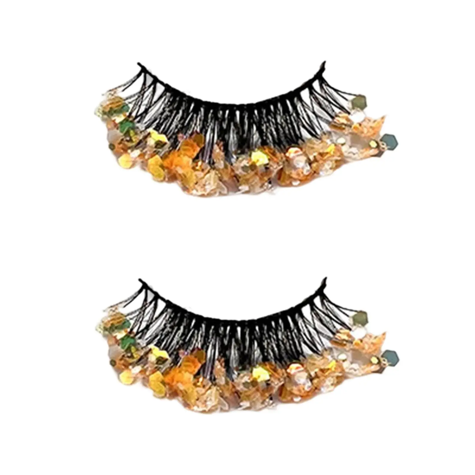 3 Pairs Bright Glitter False Eyelashes Decorative Fun Eyelashes for